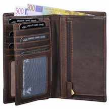 The Monte RFID-safe 2+1 delad Plnbok i Brunt Lder - 16 kort