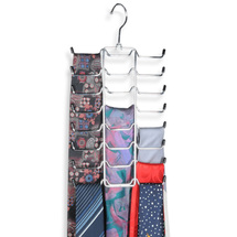 Zeller Present Slips / bälteshängare i metall för 24 slipsar / b