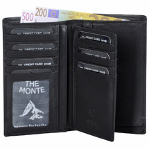 The Monte RFID-safe 2+1 delad Plånbok i Läder - 16 kort