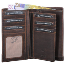 The Monte RFID-safe 2+1 delad Plånbok i Brunt Läder - 16 kort