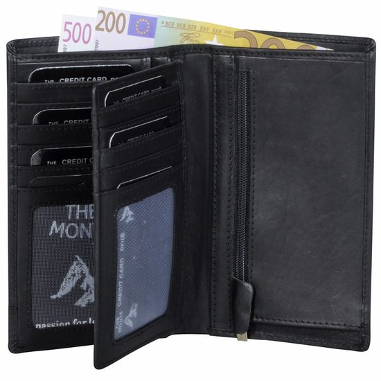 The Monte RFID-safe 2+1 delad Plånbok i Läder - 16 kort