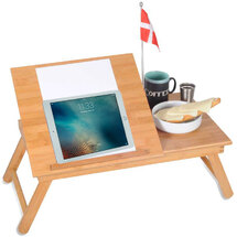 Zeller Present Sängbricka i bambu - hållare till iPad mm