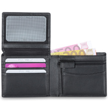 Pia Ries Svart tvådelad Plånbok i Kalvskinn RFID-safe – 7 kort