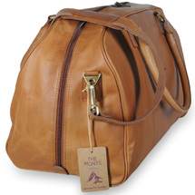 The Monte Vintage Weekendbag i Cognac Kalvskinn - 33 L