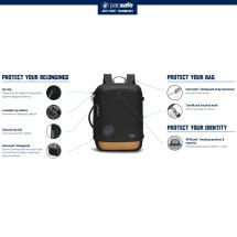 Pacsafe Svart GO Carry-on Sker Ryggsck - RFID-sker - 34 L - RECYCLED