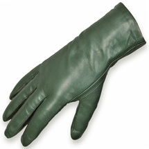 H.K. Grön Dam Läderhandskar med ullfoder