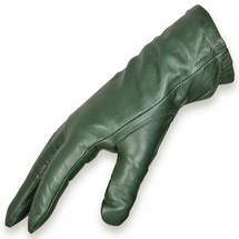 H.K. Grön Dam Läderhandskar med ullfoder