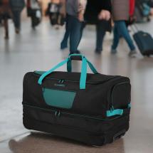Travelite Basics Svart / Petrol Weekendbag 2,8 kg - 70X37X38/46 - 98/119 L - Expansion