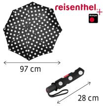 Reisenthel Dots White Duomatic Paraply Vindskert - B:97 cm - RECYCLED