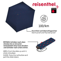 Reisenthel Dots Red Paraply Vindskert - B:97 cm - RECYCL