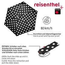 Reisenthel Dots White Paraply Vindskert - B:97 cm - RECYCLED