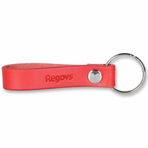 Regovs Röd Nyckelring med Logo i Läder - 10 cm