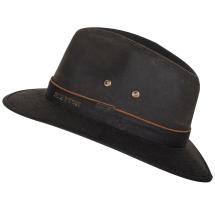 Brun traveller hatt: Stetson Brun Traveller Hatt av Vaxad Bomull - UPF 40+