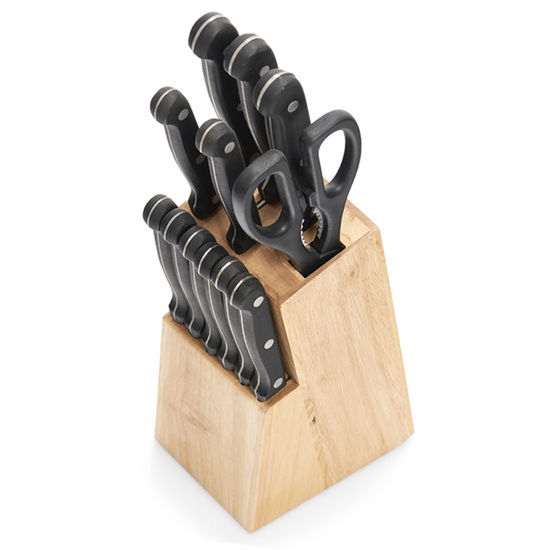 Zeller Present Träknivblock + set med 11 knivar
