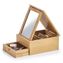 Sminkbox & smyckeskrin: Zeller Present Makeup Box / Smyckeskrin i Trä Med Spegel