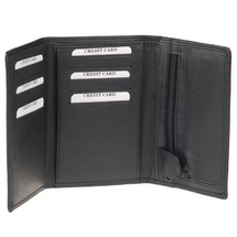 Bruuns Tredelad Plånbok i Läder för 10 Kort – Svart - RFID safe